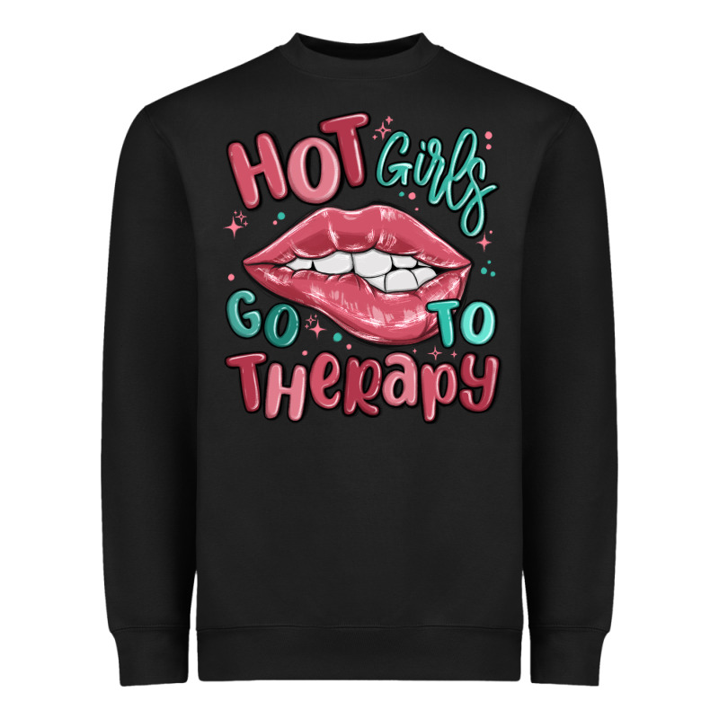 Hot Girls Go To Therapy Heavyweight Sweatshirt by MaliasSmallBusiness | Teevron