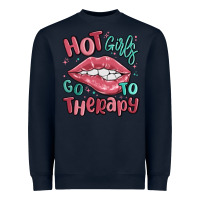 Navy hot girls go to therapy Heavyweight Sweatshirt - MaliasSmallBusiness