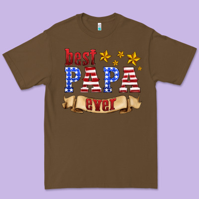 Best Papa Ever Premium Tee Designed By Hra Design Shop