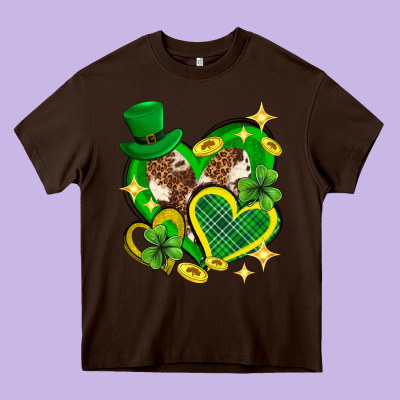 St. Patrick's Day Lucky Heart Heavy Core Tee Designed By Neo Western