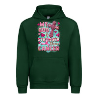 Forest Green My God is stronger than Cancer Urban Hoodie - FaDigitalArtStudio