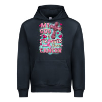 Navy My God is stronger than Cancer Urban Hoodie - FaDigitalArtStudio