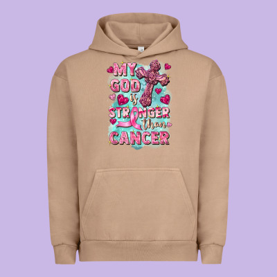 My God Is Stronger Than Cancer Urban Hoodie Designed By Fadigitalartstudio