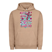 Pigment Burro My God is stronger than Cancer Urban Hoodie - FaDigitalArtStudio