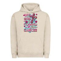 Pigment French Oak My God is stronger than Cancer Urban Hoodie - FaDigitalArtStudio