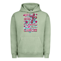 Pigment Oil Green My God is stronger than Cancer Urban Hoodie - FaDigitalArtStudio