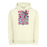 Pigment Pistachio My God is stronger than Cancer Urban Hoodie - FaDigitalArtStudio