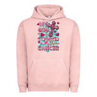 Pigment Salmon My God is stronger than Cancer Urban Hoodie - FaDigitalArtStudio
