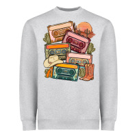 Heather Grey customized country cassette tapes Heavyweight Sweatshirt - MaliasSmallBusiness