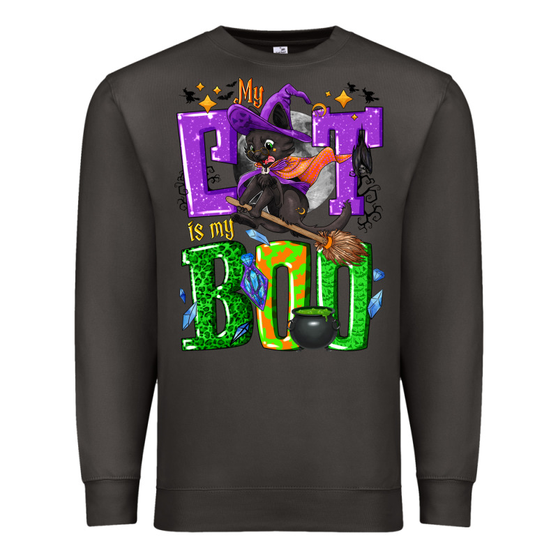 My Cat Is My Boo Halloween Premium Sweatshirt by NancyCooperArtShop | Teevron