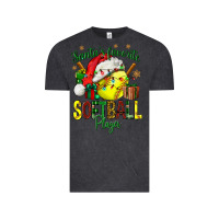 Vintage Black Santa's Favorite Softball player Vintage Tee - NancyCooperArtShop