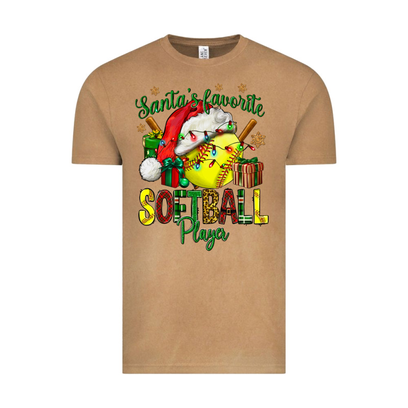 Santa's Favorite Softball Player Vintage Tee by NancyCooperArtShop | Teevron