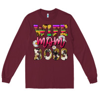 Burgundy wife mom boss daisy Long Sleeve Tee - NancyCooperArtShop