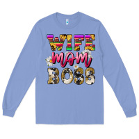 Colony Blue wife mom boss daisy Long Sleeve Tee - NancyCooperArtShop