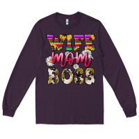 Plum wife mom boss daisy Long Sleeve Tee - NancyCooperArtShop