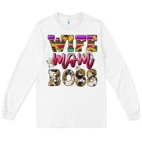 White wife mom boss daisy Long Sleeve Tee - NancyCooperArtShop