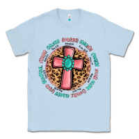 Dusty Blue love myself cross Classic Tee - MaliasSmallBusiness