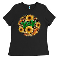 Black leopard cactus sunflower Ladies Tee - JahusDesignShop