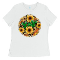 White leopard cactus sunflower Ladies Tee - JahusDesignShop