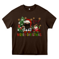 Chocolate Brown merry christmas buffalo afro gnomies Heavy Core Tee - FaDigitalArtStudio