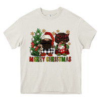 Cream merry christmas buffalo afro gnomies Heavy Core Tee - FaDigitalArtStudio