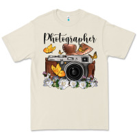 Bone photographer floral butterfly film roll vintage camera Premium Tee - FaDigitalArtStudio