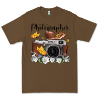 Cacao photographer floral butterfly film roll vintage camera Premium Tee - FaDigitalArtStudio