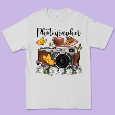 Photographer Floral Butterfly Film Roll Vintage Camera Premium Tee Designed By Fadigitalartstudio
