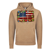 Vintage Coffee christmas american flag background Vintage Hoodie - Jasminsmagicworld