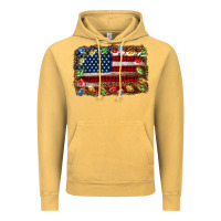 Christmas American Flag Background Vintage Hoodie | Teevron