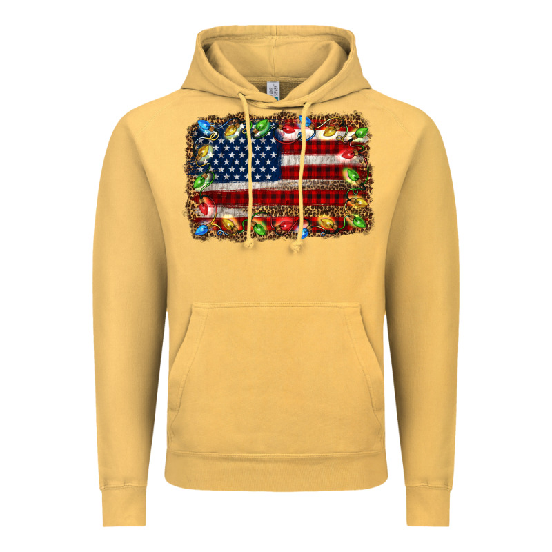 Christmas American Flag Background Vintage Hoodie by Jasminsmagicworld | Teevron