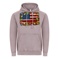 Vintage Zinc christmas american flag background Vintage Hoodie - Jasminsmagicworld
