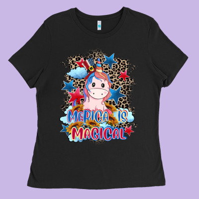 Merica Is Magical 4th Of July Ladies Tee Designed By Cowgirlartshop