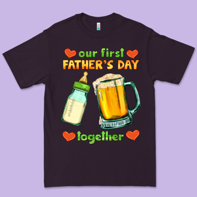 Our First Father's Day Together Premium Tee Designed By Hra Design Shop