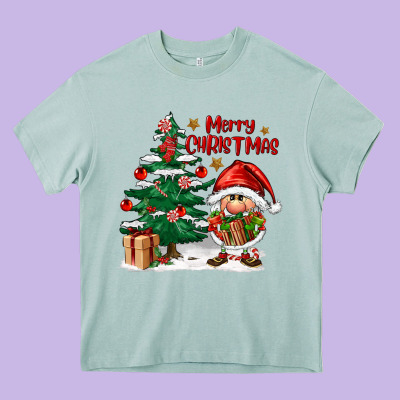Merry Christmas Gnomes Heavy Core Tee Designed By Fadigitalartstudio