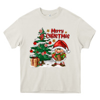 Cream merry christmas gnomes Heavy Core Tee - FaDigitalArtStudio