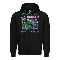 Black everyone's journey is different trust the flow Zipper Hoodie - Artiststas