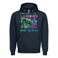 Navy everyone's journey is different trust the flow Zipper Hoodie - Artiststas