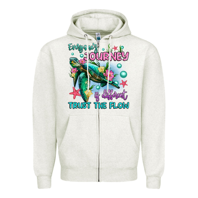 Everyone's Journey Is Different Trust The Flow Zipper Hoodie by Artiststas | Teevron