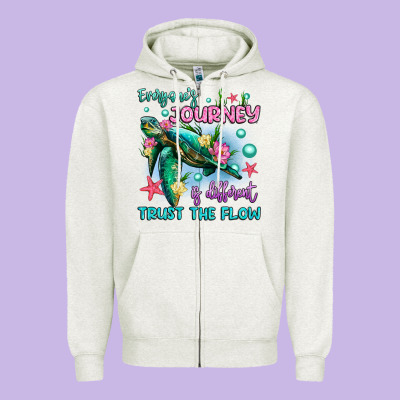 Everyone's Journey Is Different Trust The Flow Zipper Hoodie Designed By Artiststas