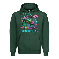 Sports Green everyone's journey is different trust the flow Zipper Hoodie - Artiststas