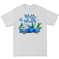 Dove Grey hello winter with sniwman and  truck Premium Tee - AdoDesignShop