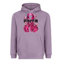 Lavender Survivor Breast Cancer with boxing gloves Heavyweight Hoodie - NancyCooperArtShop