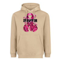 Mushroom Survivor Breast Cancer with boxing gloves Heavyweight Hoodie - NancyCooperArtShop