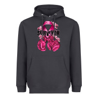 Smoke Survivor Breast Cancer with boxing gloves Heavyweight Hoodie - NancyCooperArtShop