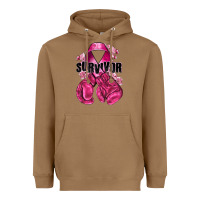 Toasted Coconut Survivor Breast Cancer with boxing gloves Heavyweight Hoodie - NancyCooperArtShop