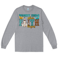 Heather Grey worry ends when faith begins Long Sleeve Tee - NancyCooperArtShop