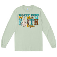 Matcha worry ends when faith begins Long Sleeve Tee - NancyCooperArtShop