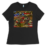 Black Hunting leopard USA flag tumbler 4th of july Ladies Tee - Neo Western