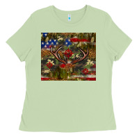 Matcha Hunting leopard USA flag tumbler 4th of july Ladies Tee - Neo Western